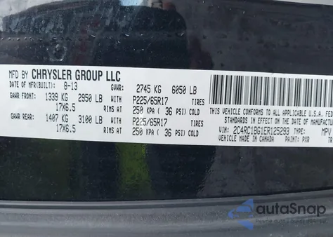 2014 Chrysler Town & Country Touring from USA, damaged, VIN 2C4RC1BG1ER125293